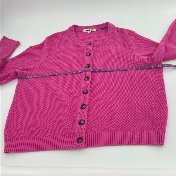 Boden Callie Crochet Trim knit button front Cardigan feminine office transition - Picture 6 of 9